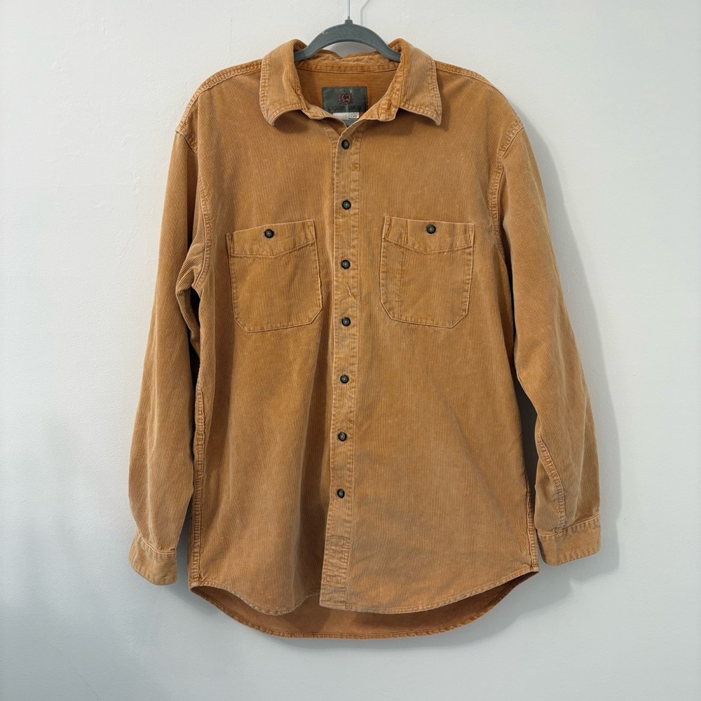 Vintage The Territory Ahead Yellow Corduroy 100% Cotton Button Up Shirt Sz L/T